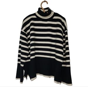 Black and white striped heavy sweater